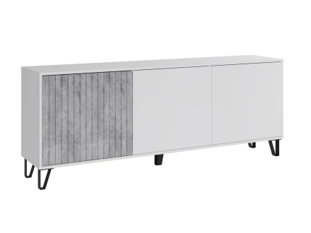 Тумба ТВ Ливерпуль, белый/бетон светлый 