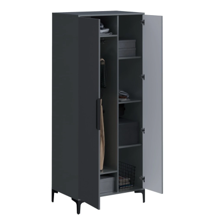 Шкаф 2-х створчатый Кимберли, Графит 